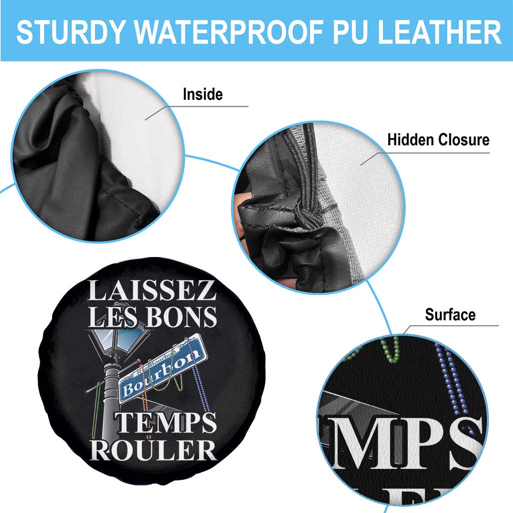 Funny Mardi Gras Laissez Les Bons Temps Rouler Spare Tire Cover Bourbon Street Sign