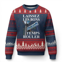 Funny Mardi Gras Laissez Les Bons Temps Rouler Ugly Christmas Sweater Bourbon Street Sign