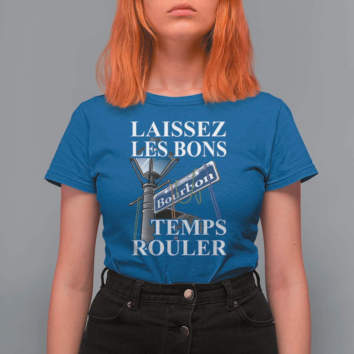 Funny Mardi Gras Laissez Les Bons Temps Rouler T Shirt For Women Bourbon Street Sign