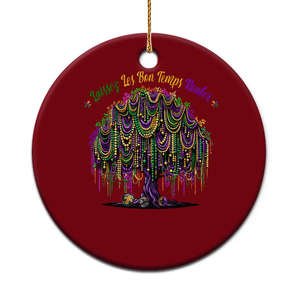 Funny Mardi Gras Bead Tree Carnival New Orleans Coconut Ceramic Ornament