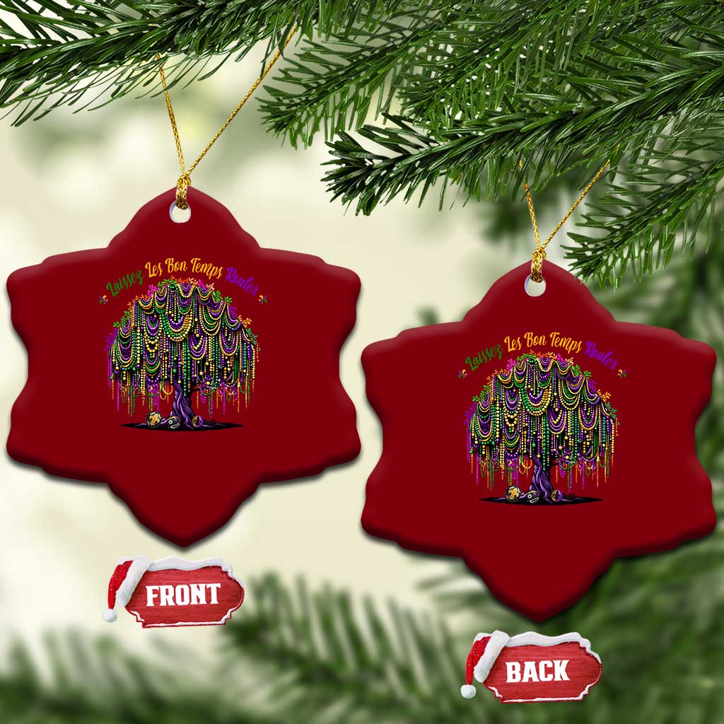 Funny Mardi Gras Bead Tree Carnival New Orleans Coconut Ceramic Ornament