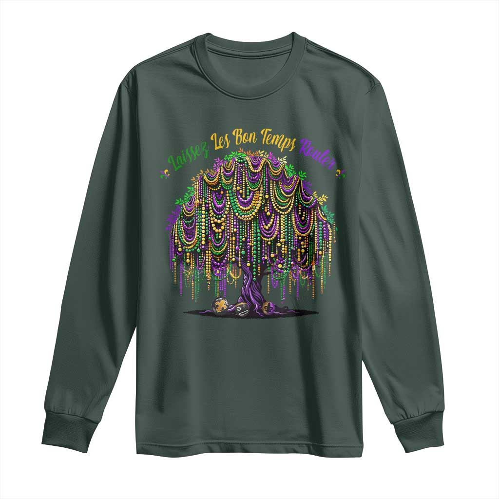 Funny Mardi Gras Bead Tree Carnival New Orleans Coconut Long Sleeve Shirt