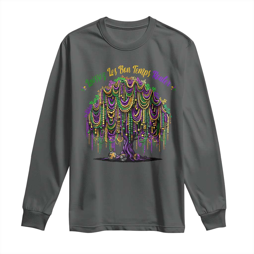 Funny Mardi Gras Bead Tree Carnival New Orleans Coconut Long Sleeve Shirt
