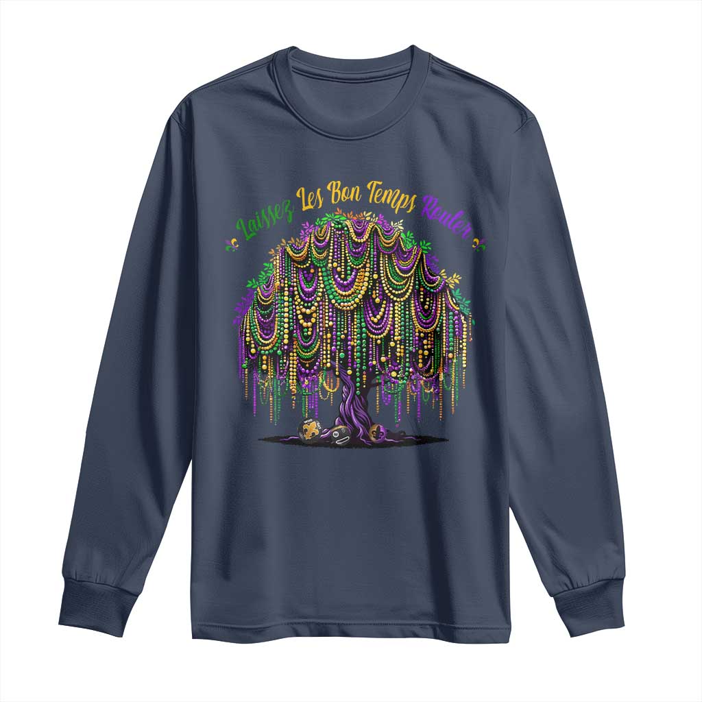 Funny Mardi Gras Bead Tree Carnival New Orleans Coconut Long Sleeve Shirt