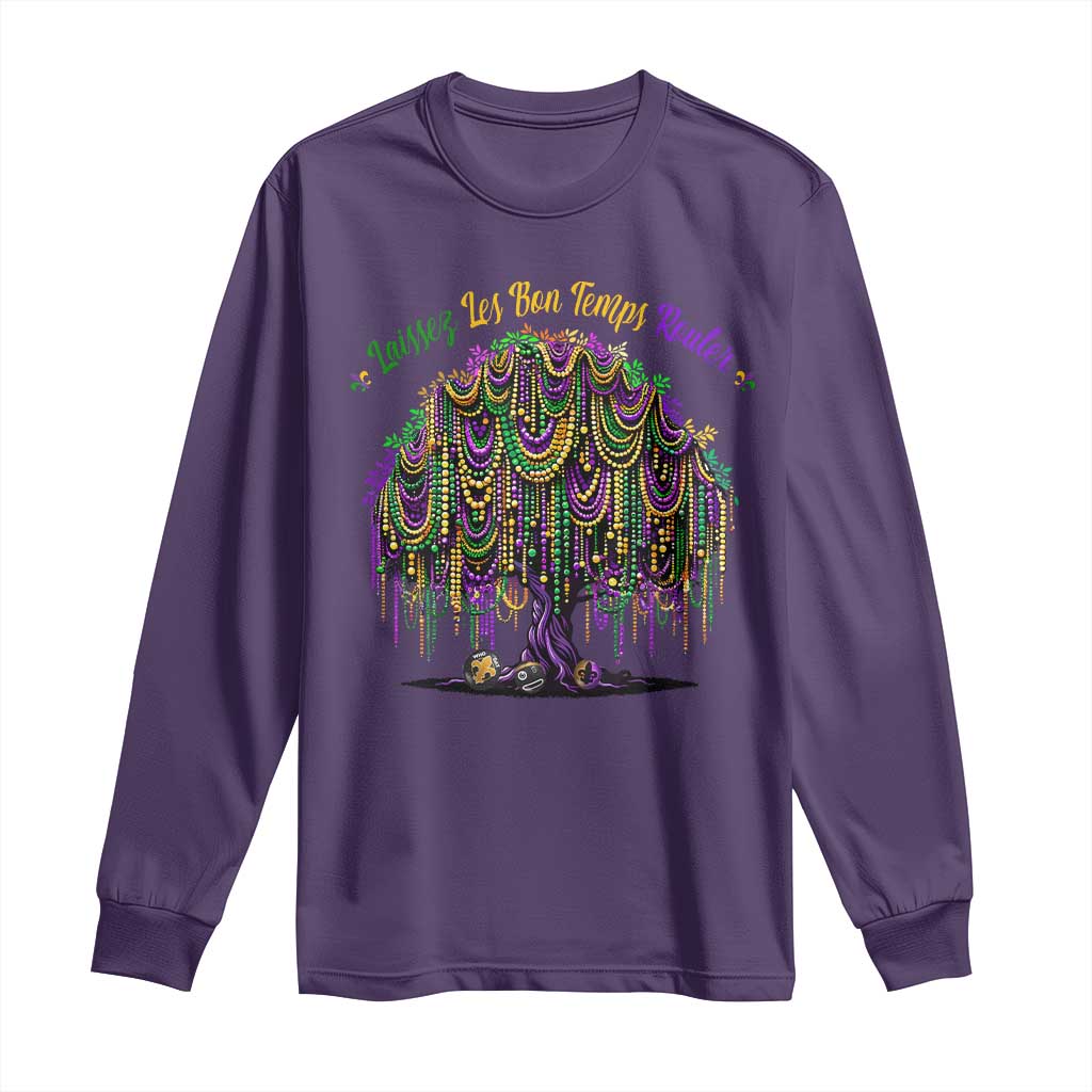 Funny Mardi Gras Bead Tree Carnival New Orleans Coconut Long Sleeve Shirt