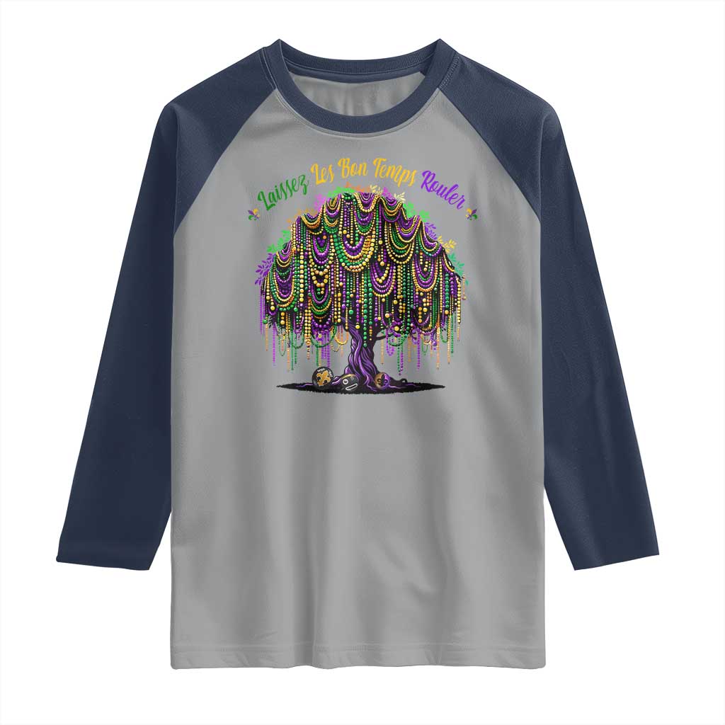 Funny Mardi Gras Bead Tree Carnival New Orleans Coconut Raglan Shirt