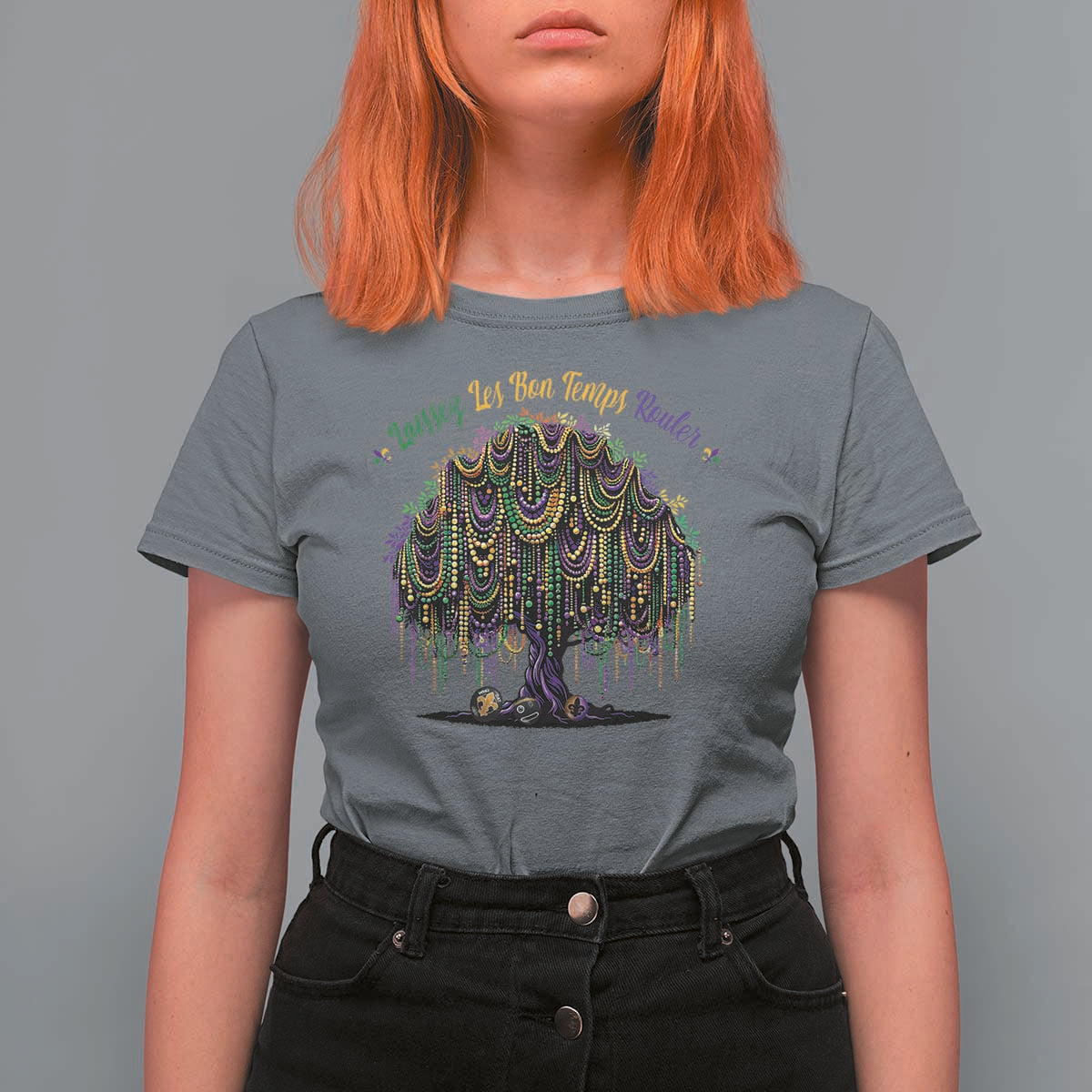 Funny Mardi Gras Bead Tree Carnival New Orleans Coconut T Shirt For Women