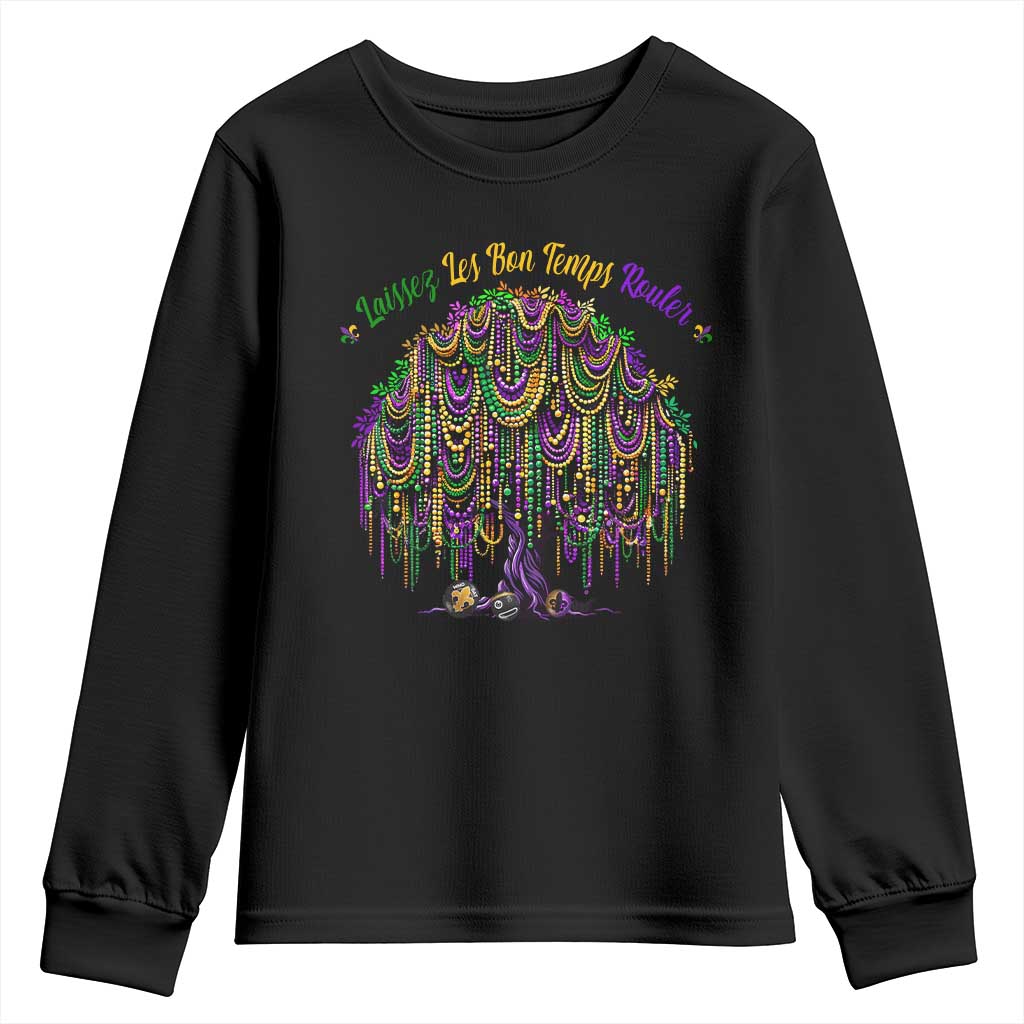 Funny Mardi Gras Bead Tree Carnival New Orleans Coconut Youth Sweatshirt