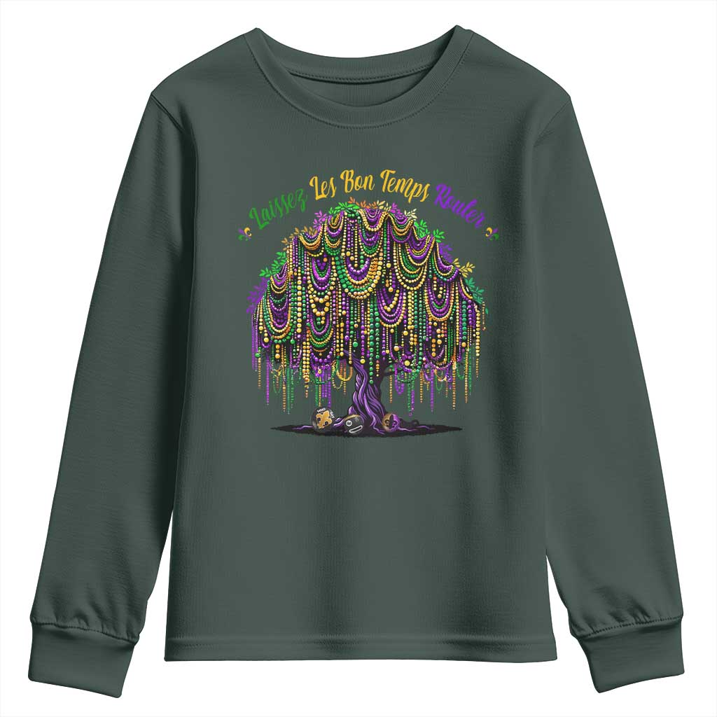 Funny Mardi Gras Bead Tree Carnival New Orleans Coconut Youth Sweatshirt