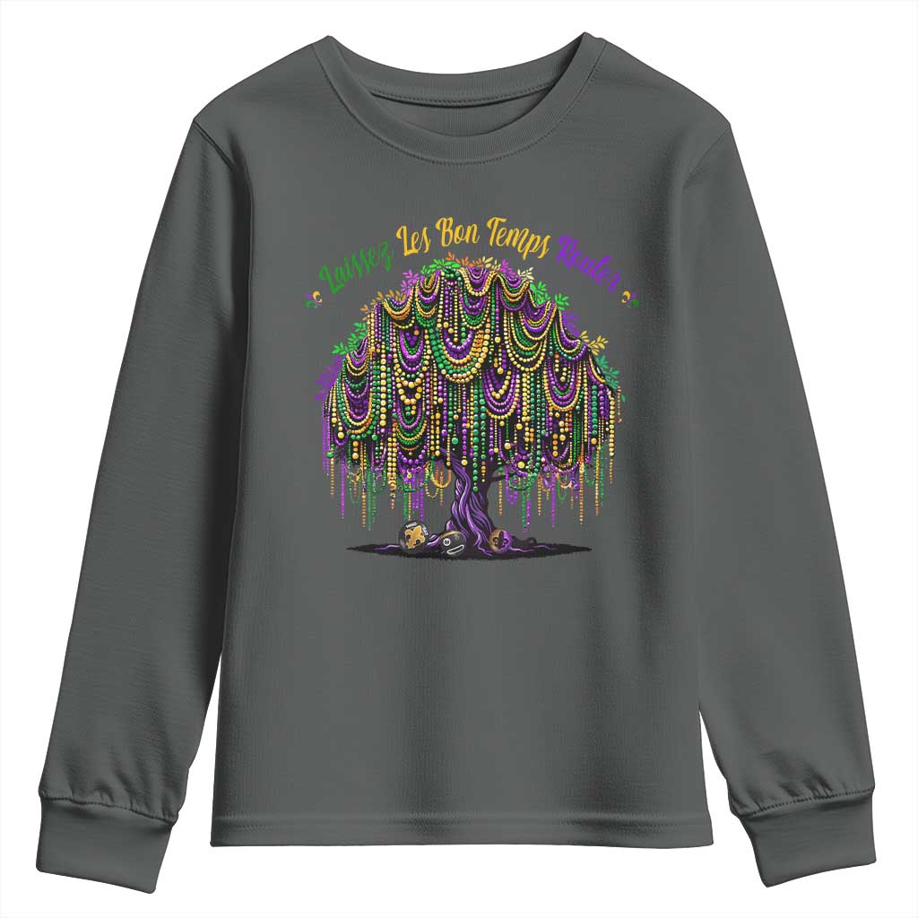 Funny Mardi Gras Bead Tree Carnival New Orleans Coconut Youth Sweatshirt