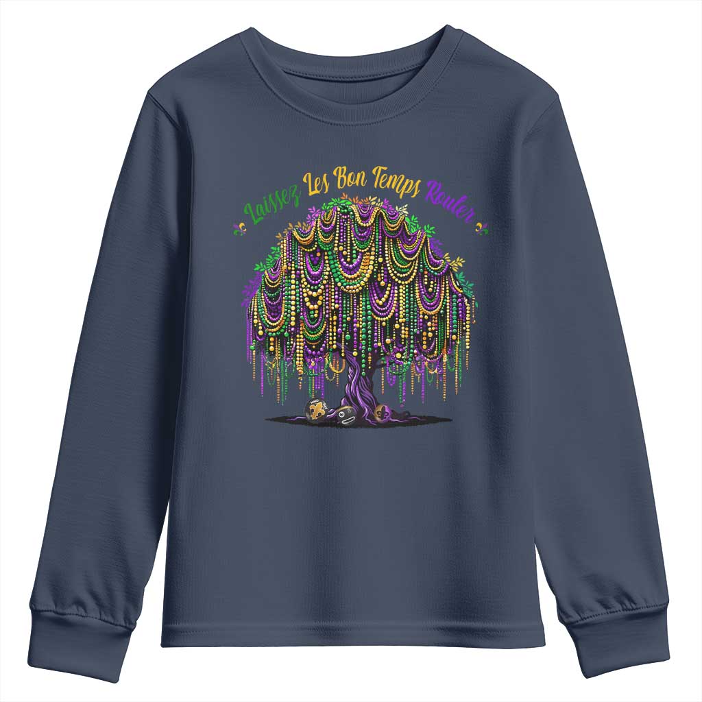 Funny Mardi Gras Bead Tree Carnival New Orleans Coconut Youth Sweatshirt