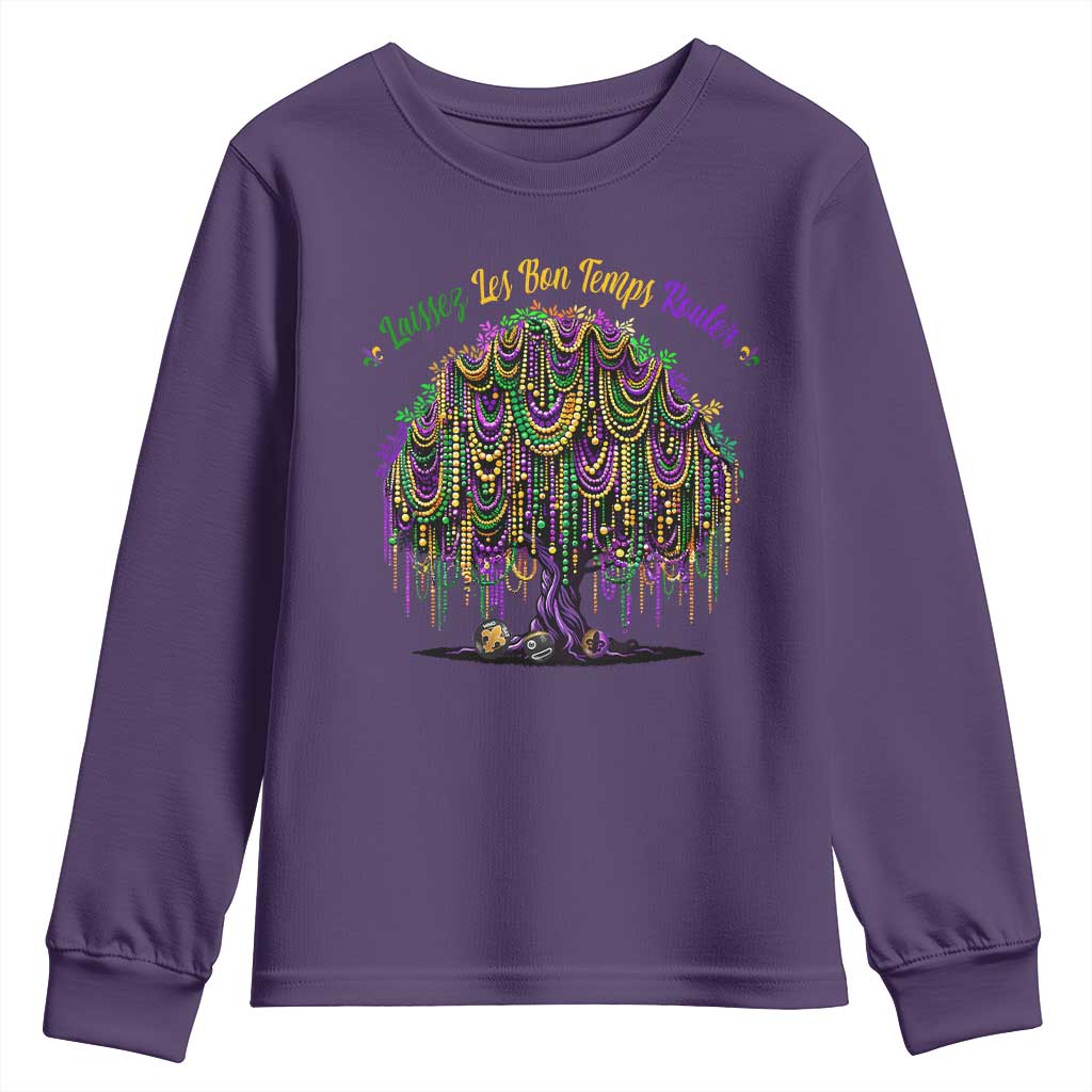 Funny Mardi Gras Bead Tree Carnival New Orleans Coconut Youth Sweatshirt