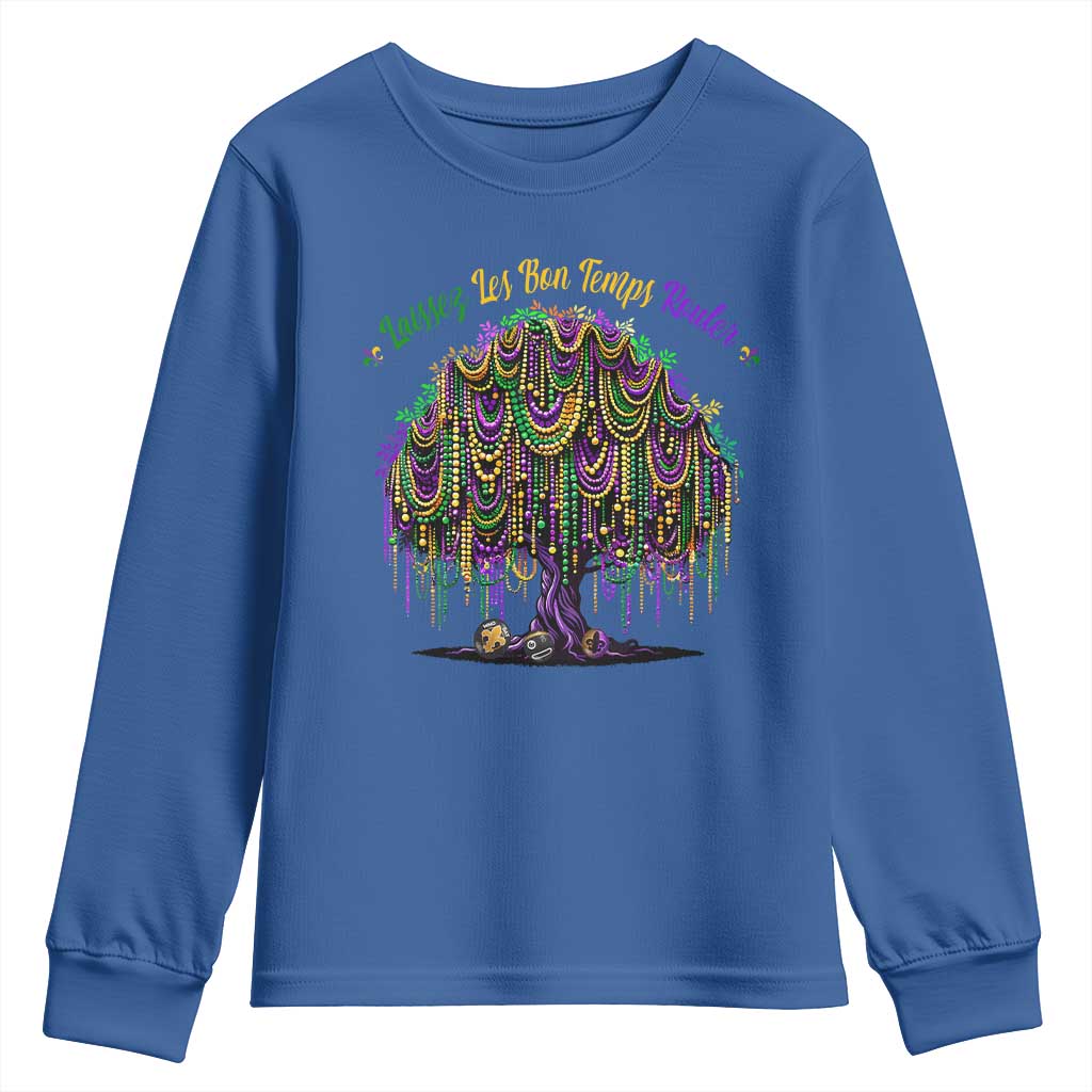 Funny Mardi Gras Bead Tree Carnival New Orleans Coconut Youth Sweatshirt