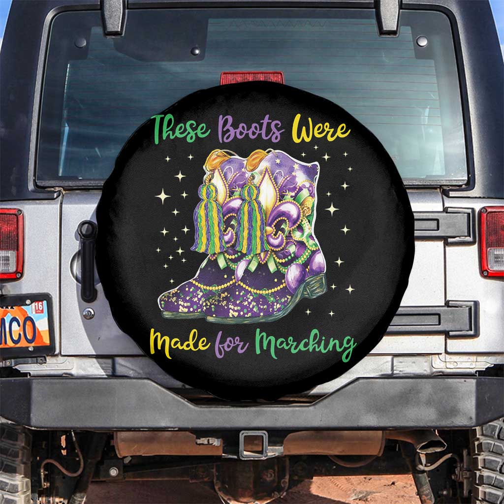 Funny Mardi Gras Spare Tire Cover These Boots Were Made For Marching