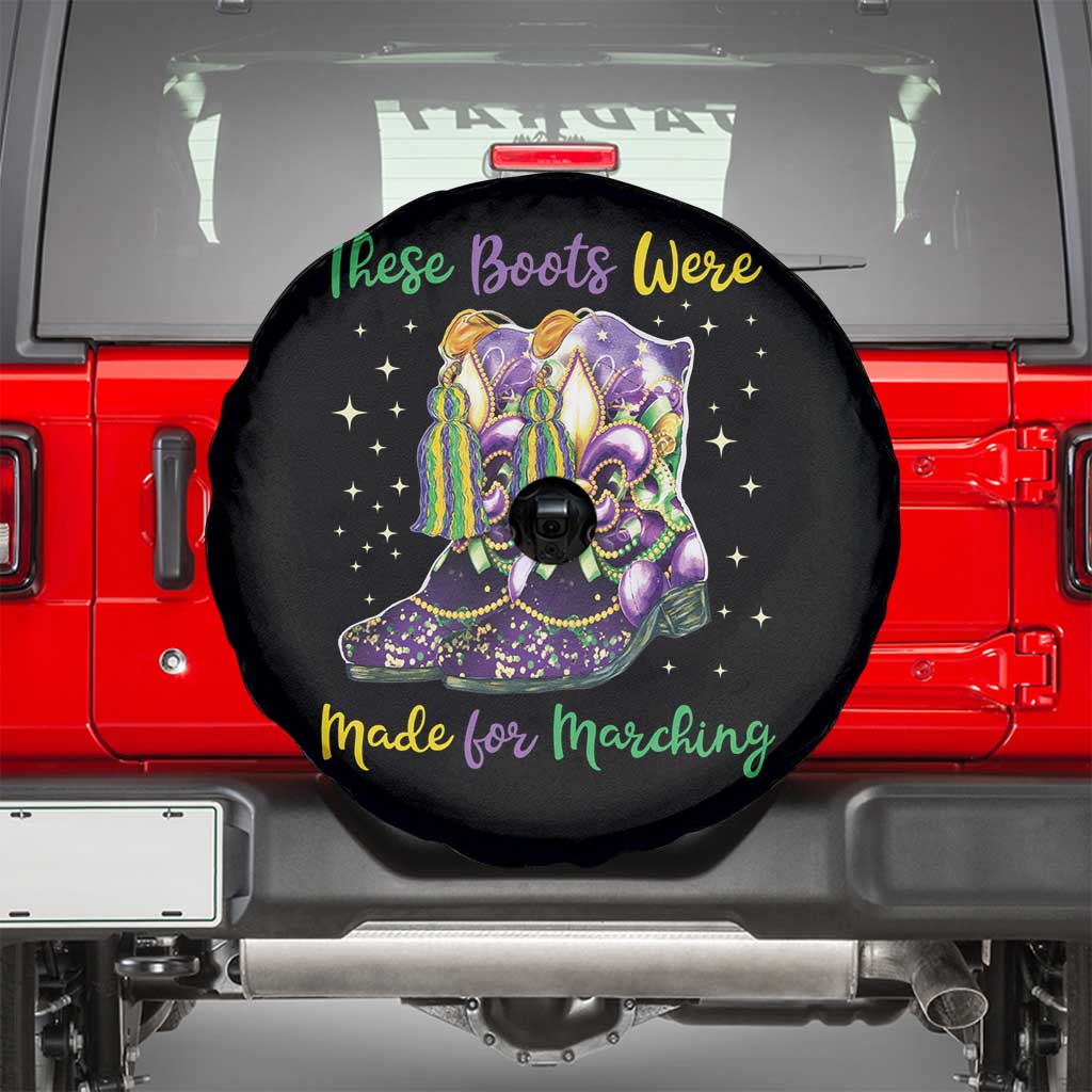 Funny Mardi Gras Spare Tire Cover These Boots Were Made For Marching