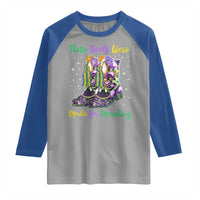 Funny Mardi Gras Raglan Shirt These Boots Were Made For Marching