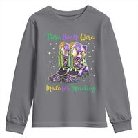 Funny Mardi Gras Youth Sweatshirt These Boots Were Made For Marching