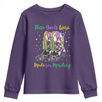Funny Mardi Gras Youth Sweatshirt These Boots Were Made For Marching