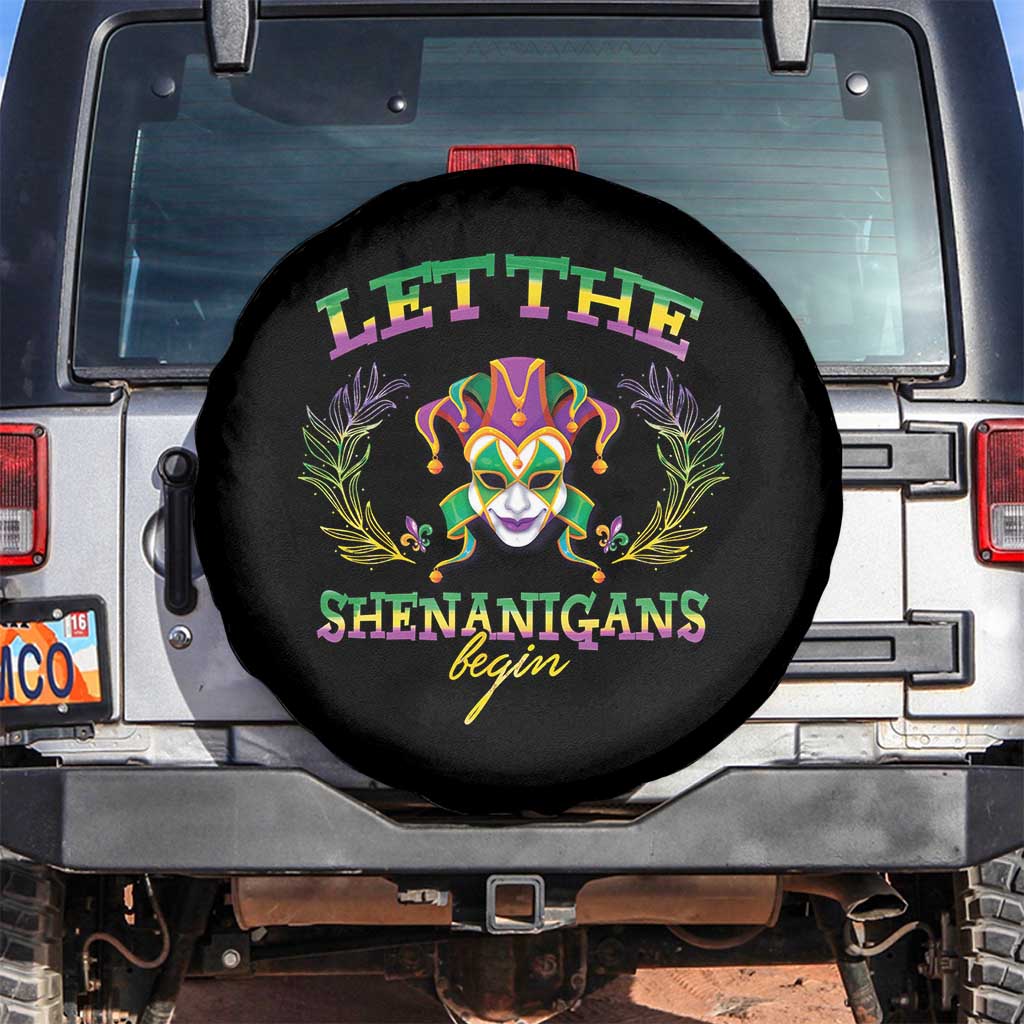 Funny Mardi Gras Spare Tire Cover Let The Shenanigans Begin Jester Hat