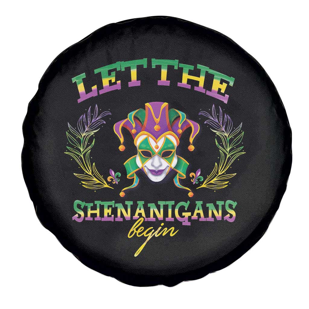 Funny Mardi Gras Spare Tire Cover Let The Shenanigans Begin Jester Hat