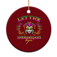 Funny Mardi Gras Ceramic Ornament Let The Shenanigans Begin Jester Hat