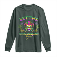 Funny Mardi Gras Long Sleeve Shirt Let The Shenanigans Begin Jester Hat