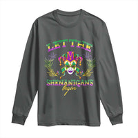 Funny Mardi Gras Long Sleeve Shirt Let The Shenanigans Begin Jester Hat