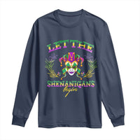 Funny Mardi Gras Long Sleeve Shirt Let The Shenanigans Begin Jester Hat