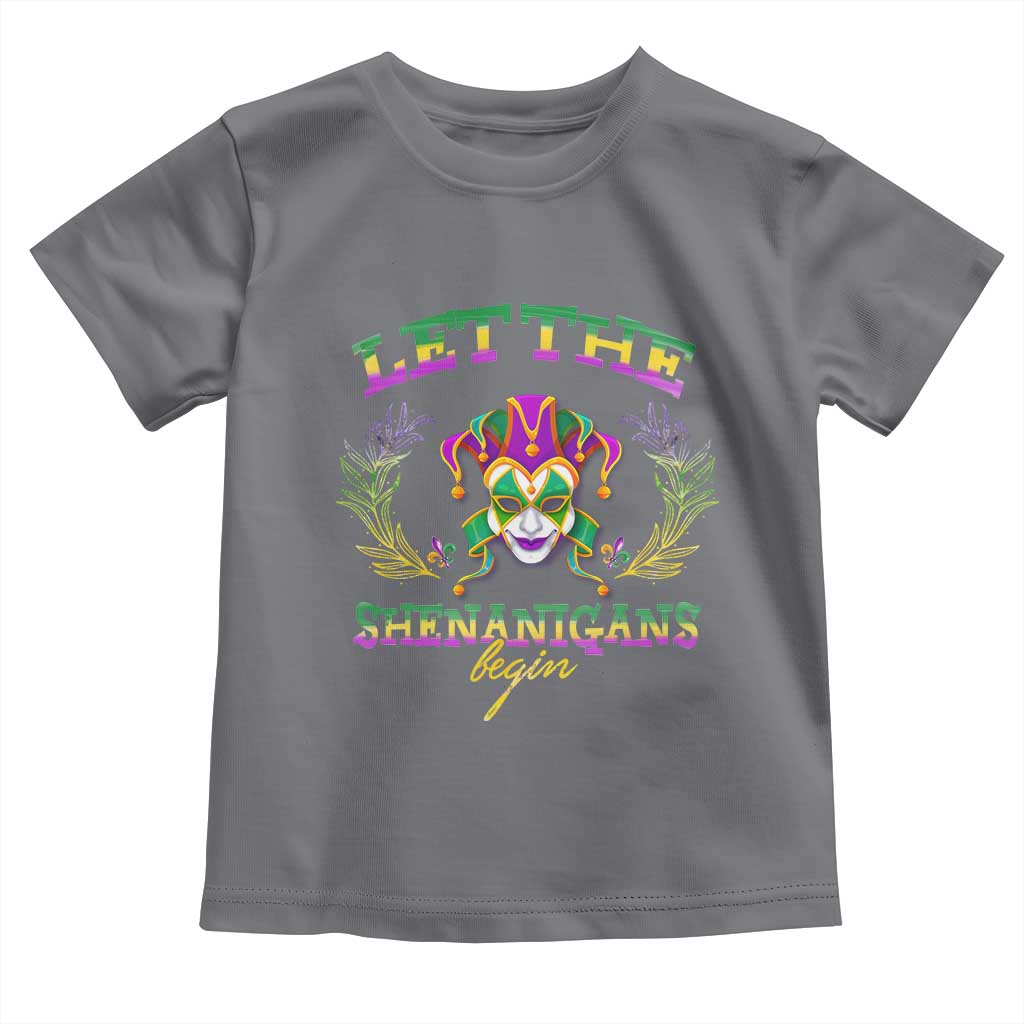 Funny Mardi Gras Toddler T Shirt Let The Shenanigans Begin Jester Hat