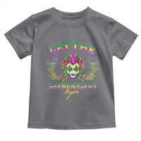 Funny Mardi Gras Toddler T Shirt Let The Shenanigans Begin Jester Hat