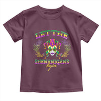 Funny Mardi Gras Toddler T Shirt Let The Shenanigans Begin Jester Hat