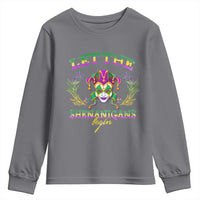 Funny Mardi Gras Youth Sweatshirt Let The Shenanigans Begin Jester Hat