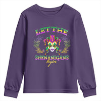 Funny Mardi Gras Youth Sweatshirt Let The Shenanigans Begin Jester Hat