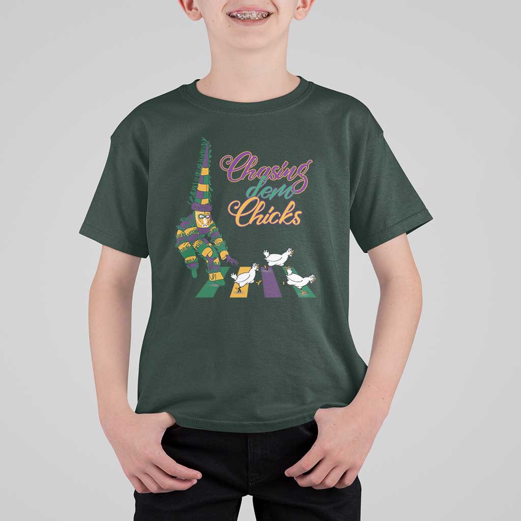 Funny Courir De Mardi Gras T Shirt For Kid Chasing Dem Chicks Carnival