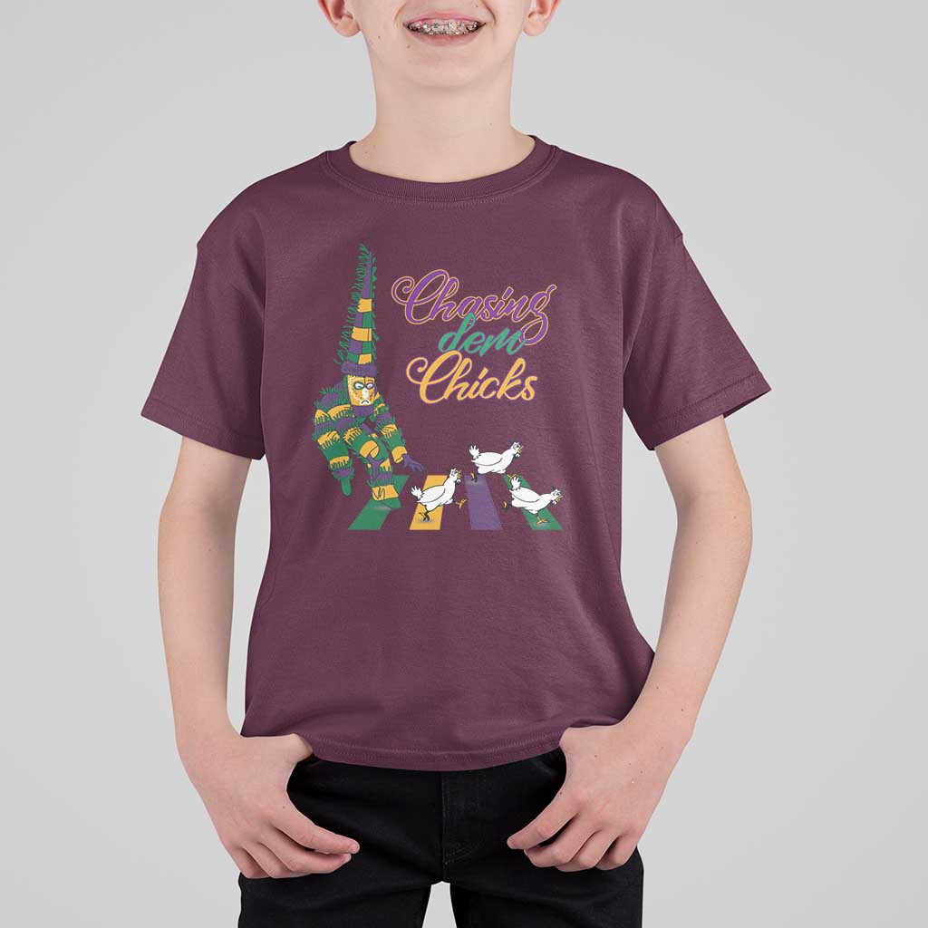 Funny Courir De Mardi Gras T Shirt For Kid Chasing Dem Chicks Carnival