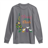 Funny Courir De Mardi Gras Long Sleeve Shirt Chasing Dem Chicks Carnival