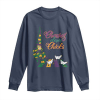 Funny Courir De Mardi Gras Long Sleeve Shirt Chasing Dem Chicks Carnival