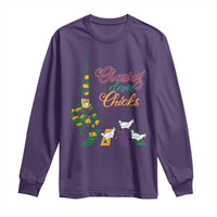 Funny Courir De Mardi Gras Long Sleeve Shirt Chasing Dem Chicks Carnival