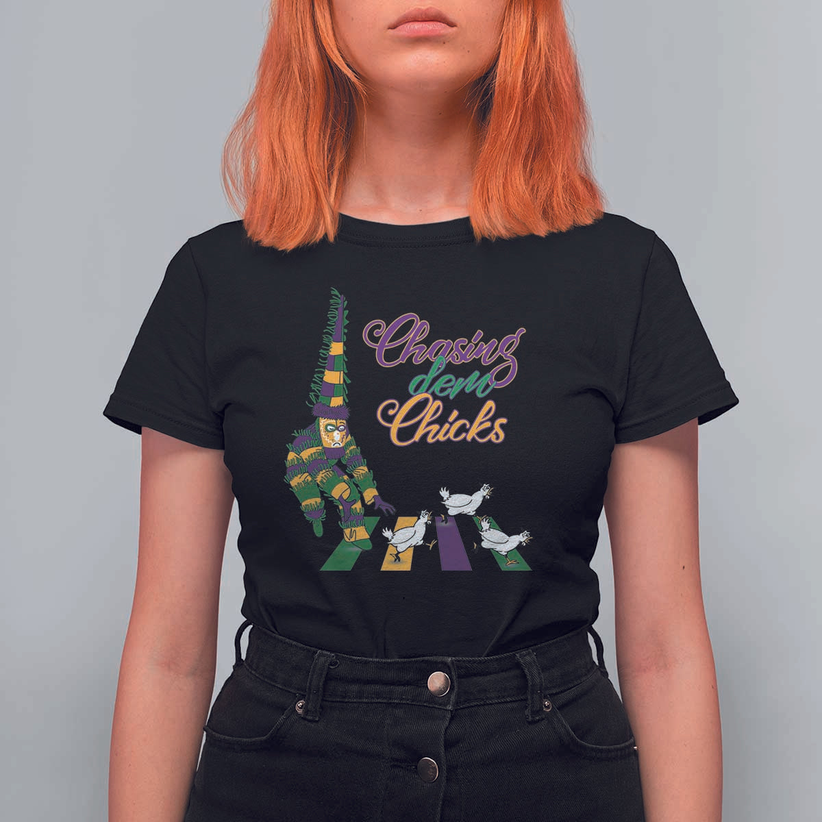 Funny Courir De Mardi Gras T Shirt For Women Chasing Dem Chicks Carnival
