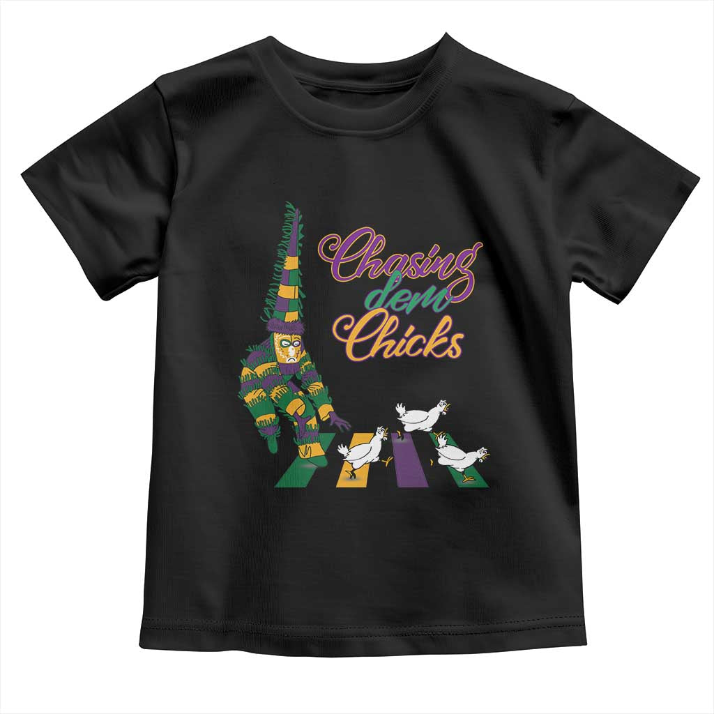 Funny Courir De Mardi Gras Toddler T Shirt Chasing Dem Chicks Carnival