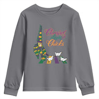Funny Courir De Mardi Gras Youth Sweatshirt Chasing Dem Chicks Carnival