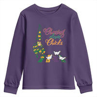 Funny Courir De Mardi Gras Youth Sweatshirt Chasing Dem Chicks Carnival