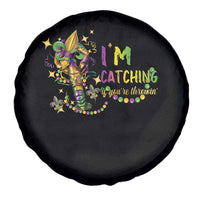 Funny I'm Catchin' If You're Throwin' Mardi Gras Spare Tire Cover Crawfish Beads Fleur De Lys