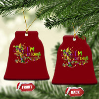 Funny I'm Catchin' If You're Throwin' Mardi Gras Ceramic Ornament Crawfish Beads Fleur De Lys
