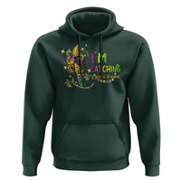 Funny I'm Catchin' If You're Throwin' Mardi Gras Hoodie Crawfish Beads Fleur De Lys