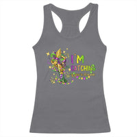 Funny I'm Catchin' If You're Throwin' Mardi Gras Racerback Tank Top Crawfish Beads Fleur De Lys