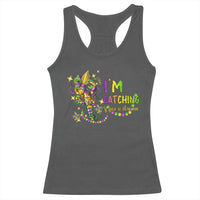 Funny I'm Catchin' If You're Throwin' Mardi Gras Racerback Tank Top Crawfish Beads Fleur De Lys