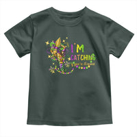 Funny I'm Catchin' If You're Throwin' Mardi Gras Toddler T Shirt Crawfish Beads Fleur De Lys