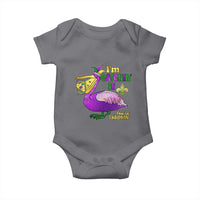 Funny Mardi Gras Pelican Baby Onesie I'm Catchin' If You're Throwin' Beads Doubloons