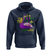 Funny Mardi Gras Pelican Hoodie I'm Catchin' If You're Throwin' Beads Doubloons